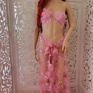 "OAKLEE" Custom Order Pink 3 Piece Lace Wedding Ballgown & Mermaid Set